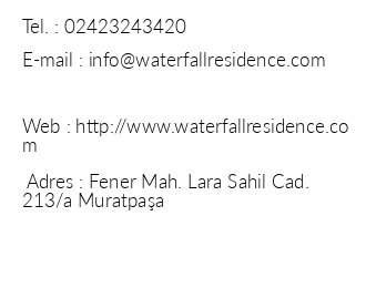 Waterfall Residence iletiim bilgileri